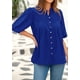 thumbnail image 4 of Camisa de mujer PRETTYGARDEN verano 2025 talla XL azul suelta, 4 of 8