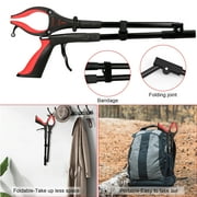 KEKOY 32 Inch Grabber Reacher Tool, Foldable Grabber with Light, Extra Long Grabbers for Elderly Grab It Reaching Tool, Trash Pick up Stick, Picker Upper Heavy Duty, Red