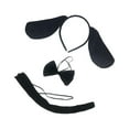 thumbnail image 1 of Diadema para perro jinwen 3 piezas pajarita cola suministros de decoración para fiestas kit de disfraces elegantes Negro, 1 of 8