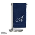 thumbnail image 3 of Monogrammed Bath Towel, Personalized Gift, 27 x 54 inches - Set of 2 - Silver Script Embroidered Towel - 100% Turkish Cotton- Soft Terry Finish - for Bathroom or Spa - Script A Navy, 3 of 3