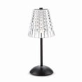 thumbnail image 1 of Abbott Trilite Lampe de Table à DEL à Abat-Jour en Cristal – Lumière Sans Fil Rechargeable de 12 Pouces en Noir, Métal et Acrylique – Accent Décoratif Moderne pour Chambre Ou Salon, 1 of 4