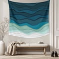 thumbnail image 5 of Teal Ocean Large Tapestry for Bedroom Wall Hanging Tapestry, Coastal Sea Moire Waves Abstract Ombre Art Ceiling Backdrop Tapestries Poster Blanket Wall Decor for Teens Room Living Room Dorm 85" x 90", 5 of 8