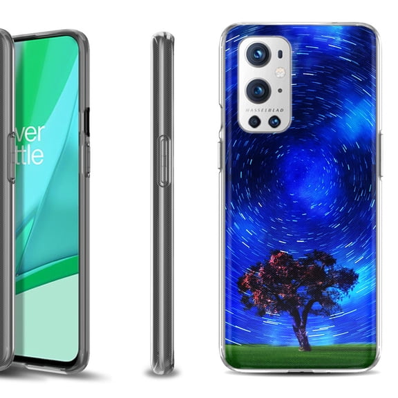 Slim-Fit Flexible TPU Gel Phone Case Compatible with OnePlus 9 PRO 5G, by OneToughShield ® - Star Trails Tree
