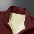 thumbnail image 6 of Tawop Men's Jacket Thick Stand Collar Long Sleeve Fleece Hoodless Casual Winter Mens Fall Jackets,Wine,L, 6 of 9