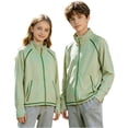 thumbnail image 4 of Girls Zip Up Workout Jacket Lightweight Athletic Horse Riding Jackets Cropped Gym Yoga Track Shirts with Thumb Holes, 4 of 5