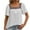 White, variant on Pincandy Cotton Linen Tops for Women Summer Casual 3/4 Sleeve T Shirts Lightweight Ethnic Style Embroidery Blouses Tees