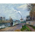 thumbnail image 3 of Pissarro, Camille 14x12 Black Modern Framed Museum Art Print Titled - The Oise near Pontoise in Grey Weather, 3 of 5