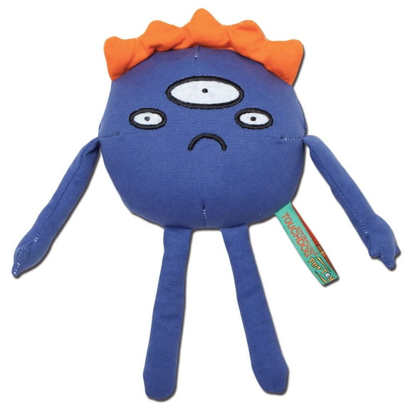 Touchdog Cartoon Monster Plush Dog Toy with Custom Embroidered Stitching, Multicolor Large