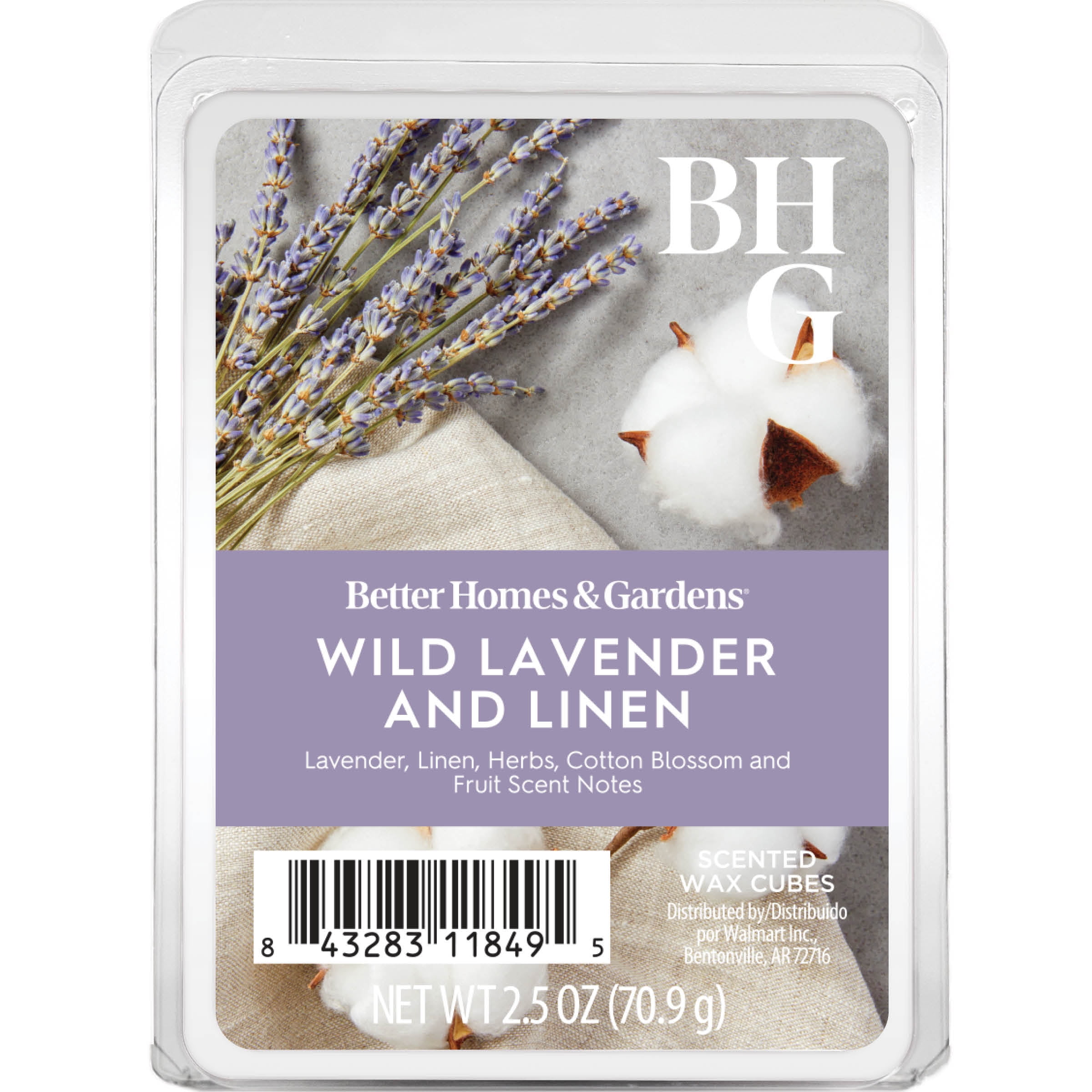 (2 pack) Wild Lavender & Linen Scented Wax Melts, Better Homes & Gardens, 2.5 oz