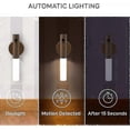 thumbnail image 3 of Luz nocturna LED con sensor de movimiento, paquete de 2, funciona con pilas, luz de pared para interiores, recargable por USB, lámpara de escalera, luz de armario magnética inalámbrica, portátil., 3 of 5