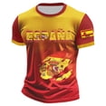 thumbnail image 3 of Men Soccer Shirts Football Spain Crewneck Short Sleeve Bullfighter Tee Top Classic T Shirt Casual Shirts L, 3 of 3