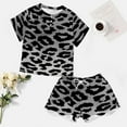 thumbnail image 4 of Leopard Print Pattern 2 Pack Women’s Pajama Set Print Sleepwear And Shorts Y2k Loungewear Sets S-5XL, 4 of 7