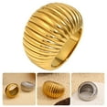thumbnail image 2 of YIEMEEN Minimalist Fat Bread Stripe Ring Party Ready Gold or Silver Plated Ring Jewelry in a Minimalist Fat Bread Style, 2 of 11