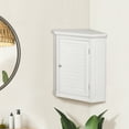 thumbnail image 2 of Teamson Home Armoire d'Angle de Salle de Bain à Porte à Persiennes Unité de Rangement en Bois Murale Blanche, 2 of 9