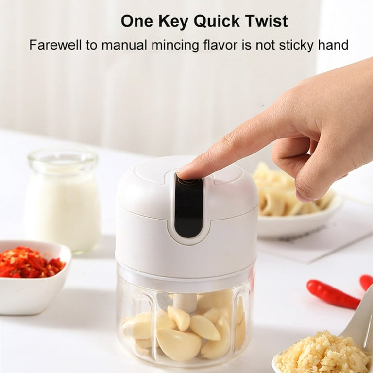 250 ML Electric Garlic Mincer USB Charging Garlic Chopper Mini Food  Processor with Stainless Steel Blade Durable Garlic Masher Food Chopper  Kitchen Tool for Meat Vegetable Baby Food 