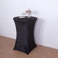 thumbnail image 3 of Balsa Circle Black Round Fitted Cocktail Table Cover Crushed Velvet Tablecloth Party Events Decorations Supplies, 3 of 8