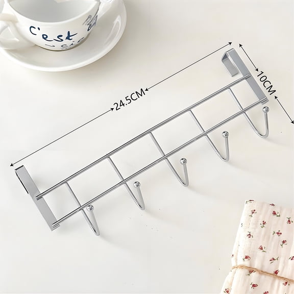XiYing Iron Hooks | 1 Pack | No Drilling Hooks | Over The Door Hooks | Wall Hooks for Hanging Clothes Towels Bags Hats | Bedside Hooks for Dorm Room Bunk Bed Kitchen Cabinet Wardrobe ,Silvery