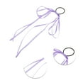 thumbnail image 3 of Unique Bargains 1 Pc Grace Solid Bow Long Ribbon Hair Elastic Band Purple, 3 of 5