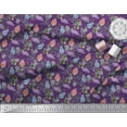 thumbnail image 2 of Soimoi Purple Cotton Cambric Fabric Insect Print Sewing Fabric Yard 56 Inch Wide, 2 of 3