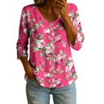 thumbnail image 3 of Womens Tops Boho Dressy Cotton Linen Lightweight Business Work Blouse Stretch Blouses Dressy Casual Vacation Clothes, Watermelon Red,XXL, 3 of 6