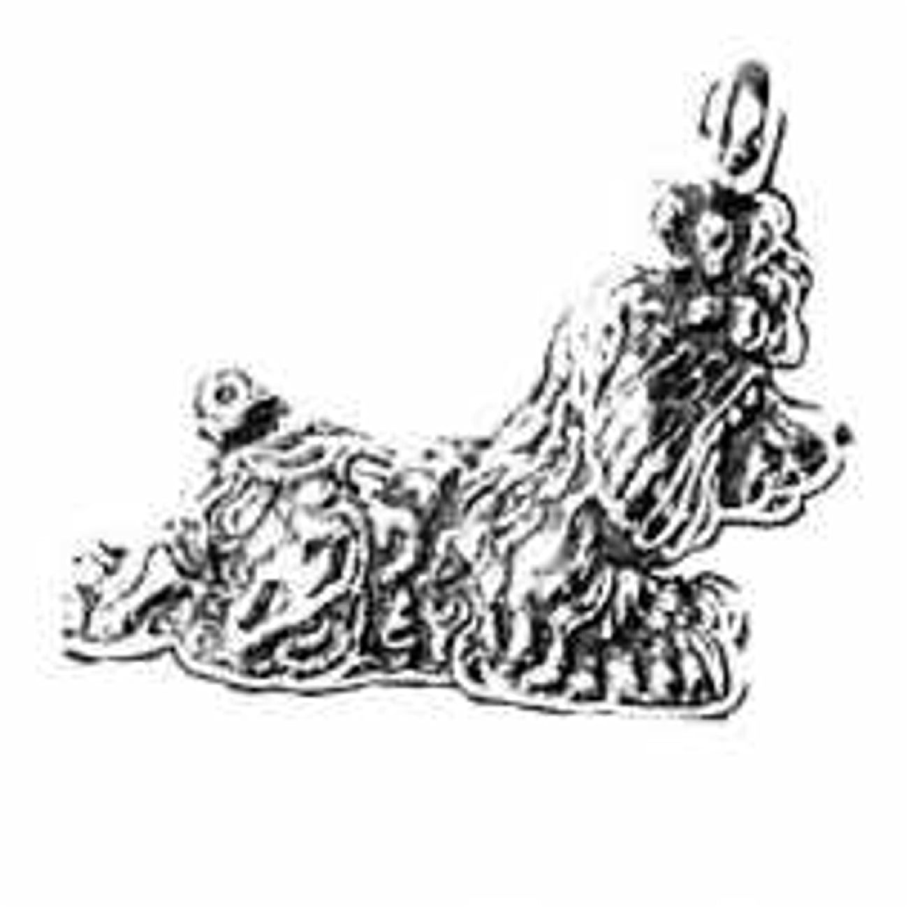 Sterling Silver 16 1 2mm Box Chain 3D Sitting Poodle Pendant Necklace Sterling Silver 16 1 2mm Box Chain 3D Sitting Poodle Pendant Necklace
