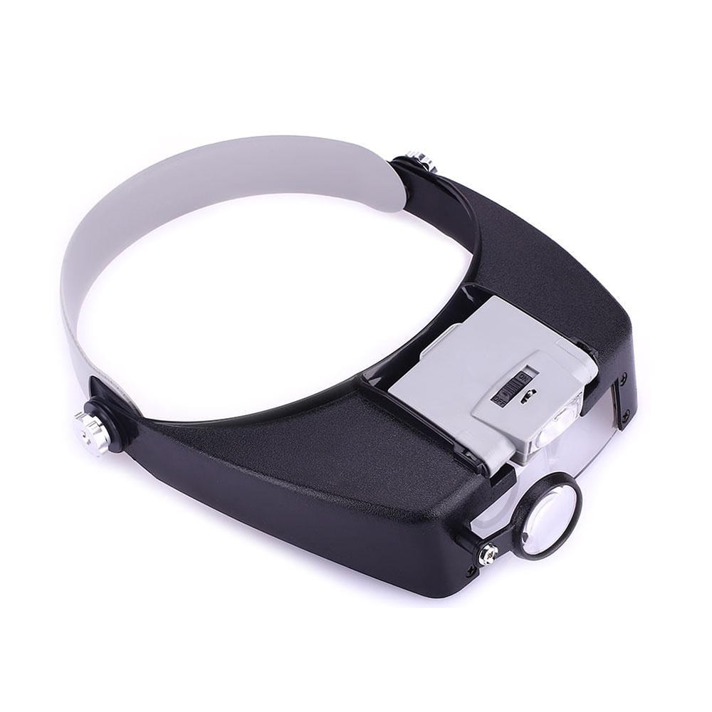 Adjustable Jewelers Head Headband Lamp Magnifier Illuminated Magnifying
