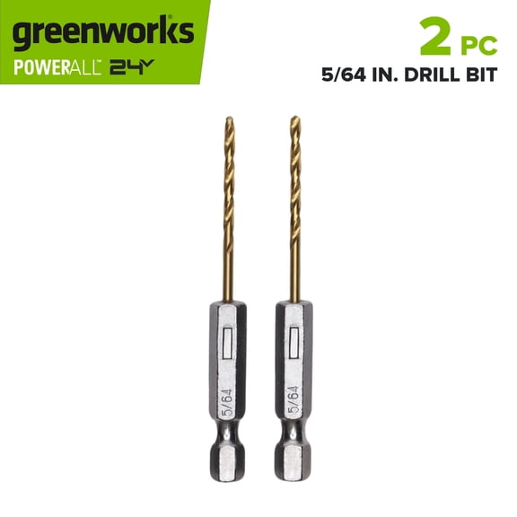Greenworks 2PC 5/64" Titanium Drill Bit Set, PA52222A1