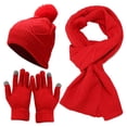 thumbnail image 1 of Hat scarf gloves,three piece set, warm insulation, thickened knitted hat suit, 1 of 6