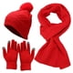 thumbnail image 1 of Conjunto de tres piezas de gorro, bufanda y guantes, cálido y aislante, gorro de punto grueso, 1 of 6