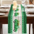 thumbnail image 3 of Table Runners 90 Inches Long Dress Scarves, Saint Patrick's Day Farmhouse Coffee/Dining/Kitchen Table Runner for Living Room, Luck Leaves Car Grey Wooden Plaid 13x90 Inch, 3 of 9
