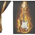 thumbnail image 3 of FREEAMG Electric Guitar in Fire Sheer Window Curtain Panel Drape 55x78 Inch for Living Room Bedroom Kids Room 2 Piece, 3 of 4