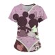thumbnail image 3 of Uniforme de enfermera para mujer, camiseta de manga corta con cuello en V y estampado de Mickey Mouse de Disney, uniforme de enfermera de trabajo con bolsillos, 3 of 5