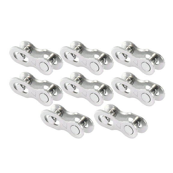 Unique Bargains 8 Pair 6 7 8 Speed Master Chain Link Connectors Bicycle Bike Reusable Speed Chain Link Silver Tone