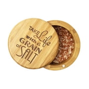 Totally Bamboo Salt Cellar with Magnetic Swivel Lid, "Take Life with a Grain of Salt"