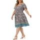 thumbnail image 4 of GRACE & GRANDEUR Vestidos de Verano Midi Boho de Manga Corta con Escote en V para Mujeres Talla Grande 2X Rosa, 4 of 6