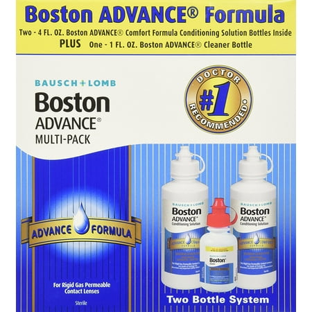 Gas Permeable Lenses Bausch & Lomb Boston Advance Comfort Formula for Rigid Gas Permeable Contact Lenses - Two 4 oz Bottles Plus 1 oz Cleaner By Bausch Lomb From USA ()