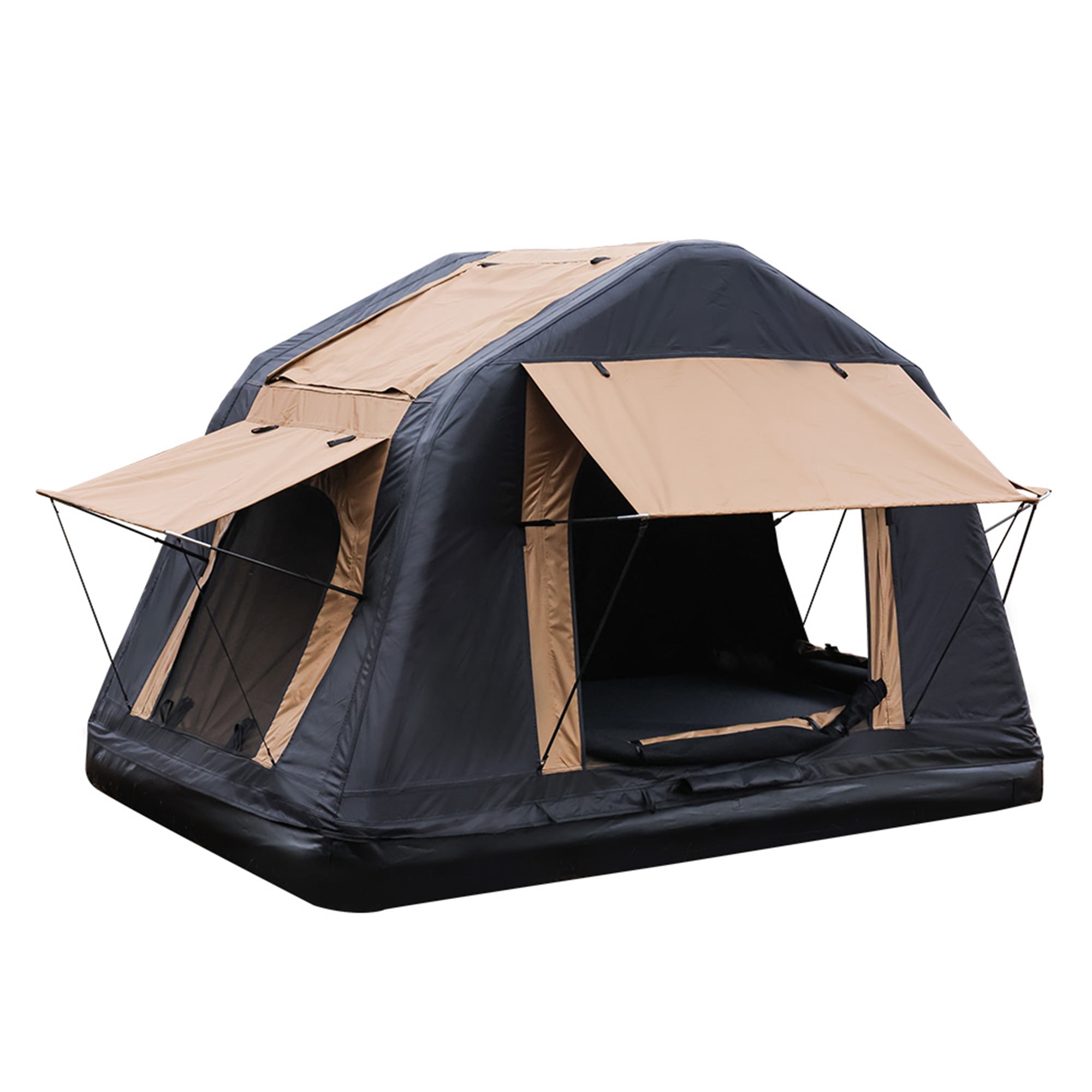 Miniyam Inflatable Car Roof Top Tent for SUV Truck, 2-3 Person Camping Outdoor Glamping Tent Yellow+Black