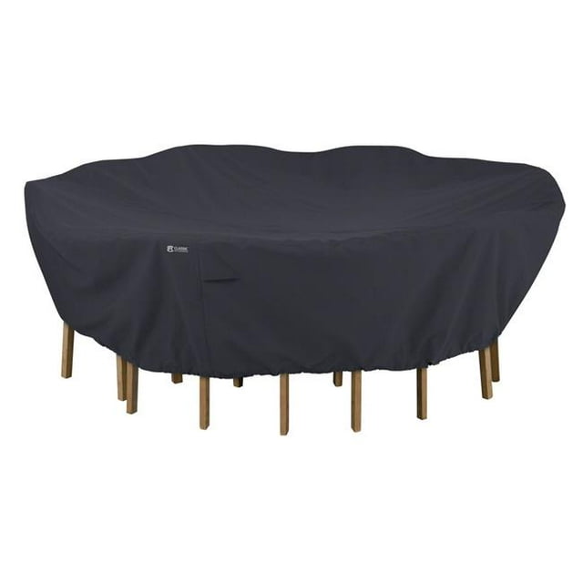 Classic Accessories 55-817-040401-00 Round Patio Table & Chair Set Cover - Black, Large