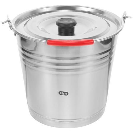 NICEXMAS Utility Bucket Stainless Steel Water Bucket Silver 1 Set