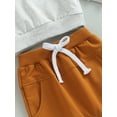 thumbnail image 6 of Springcmy Toddler Baby Boy Halloween Outfits Letters Print Long Sleeve Crewneck Sweatshirt Tops Drawstring Pants 2pcs Clothes Set Grey 0-6 Months, 6 of 7