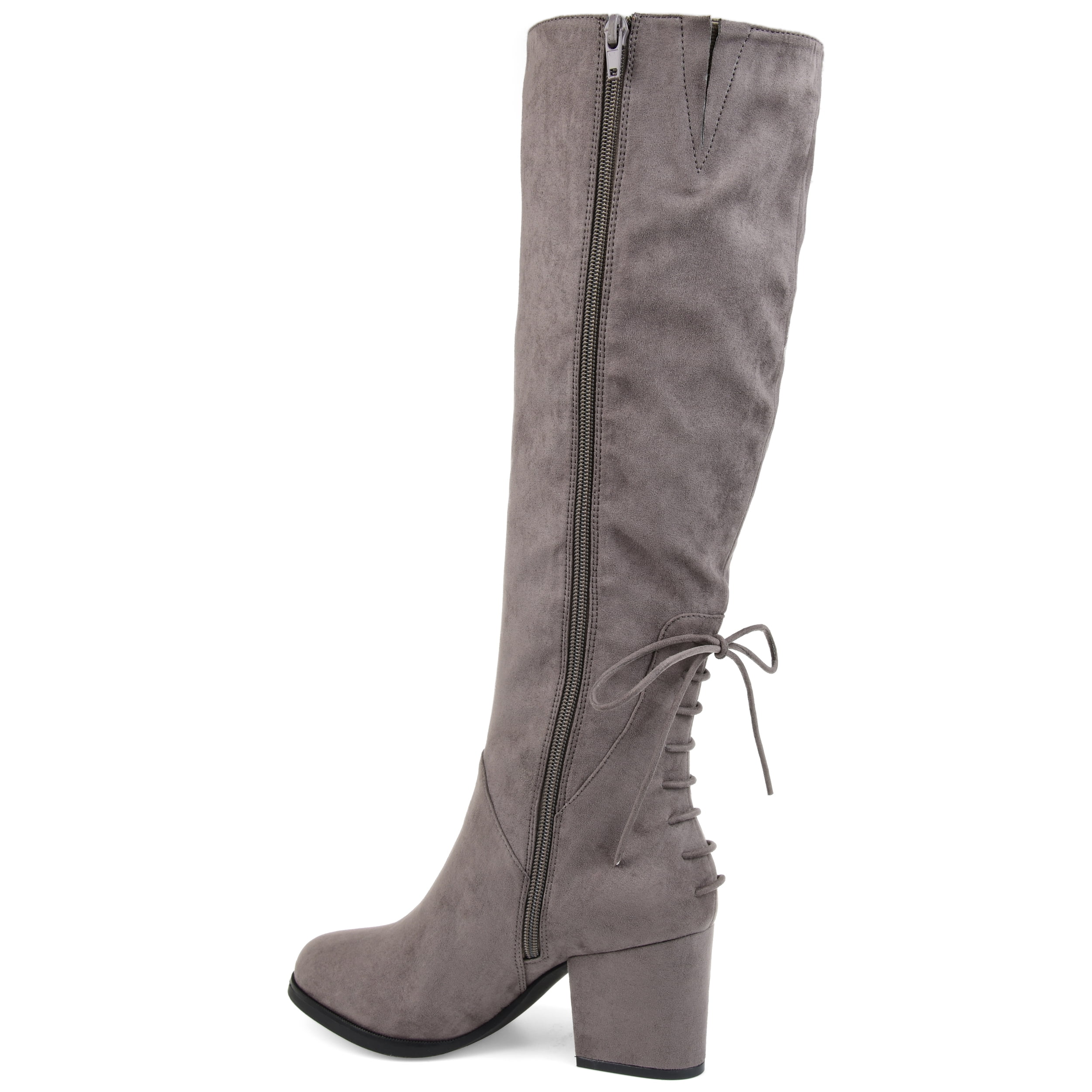 Journee Womens Leeda Extra Wide Calf Block Heel Knee High Boots
