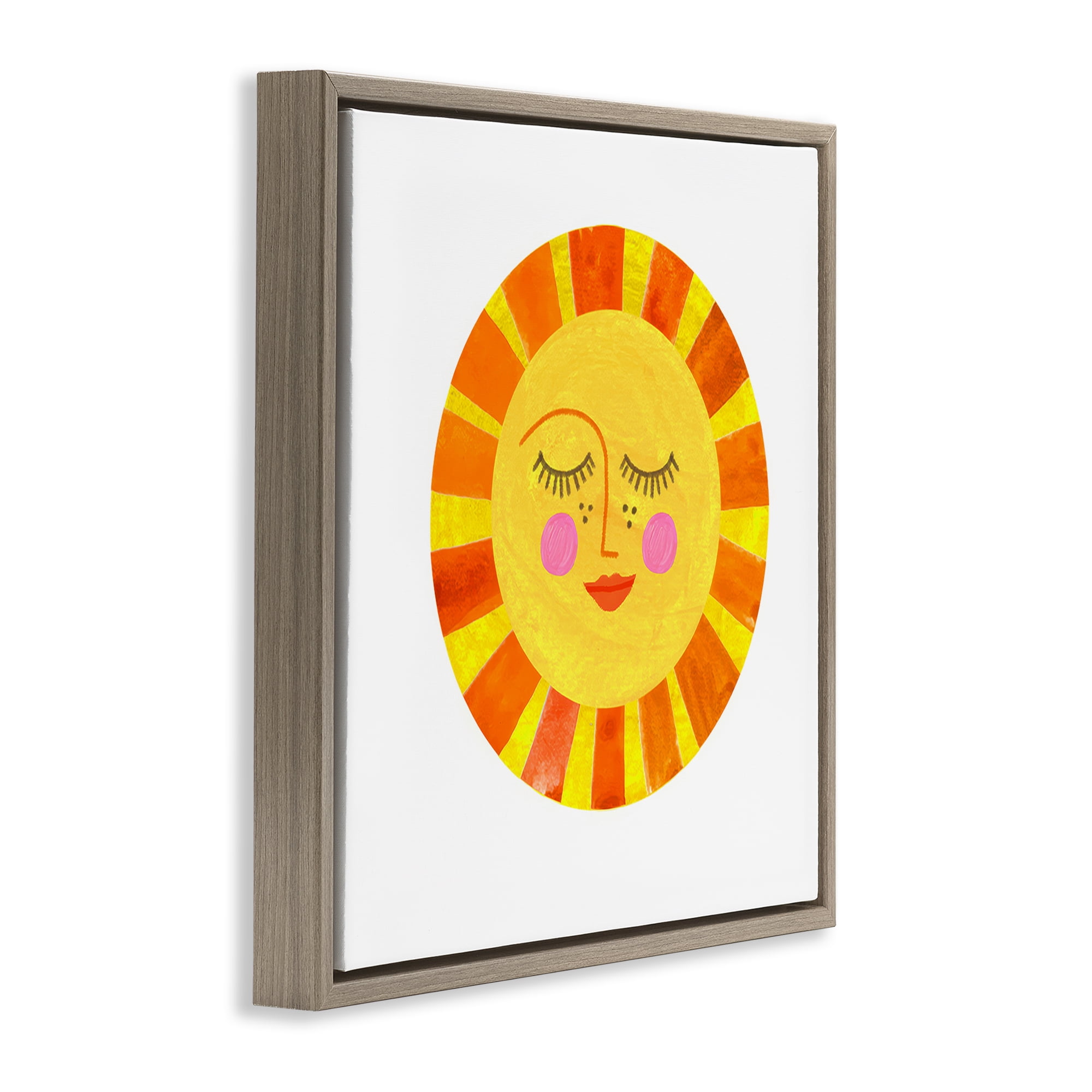 Stupell Industries Simple Warm Sunshine Brown Framed Floater Canvas Wall Art, design by Katherine Herrell Studio