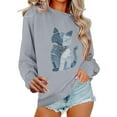 thumbnail image 4 of HongQid Crewneck Pullover Shirts Women Long Sleeve Cute Cat Sweatshirts Graphic Clothing Gift, 4 of 5