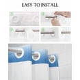 thumbnail image 5 of No Hook Shower Curtain with Snap in Liner, Blue Grey Stripe Gradient Hotel Shower Curtains for Bathroom, Washable Shower Curtain Liner Set with Mesh Top Window, 36"x78", 5 of 6