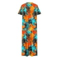 thumbnail image 4 of EINCcm Women Floral Summer Maxi Dress Casual Beach Dress Printed T Shirt Dress Split Long Dress Travel 2025 Vacation Dress, 4 of 6