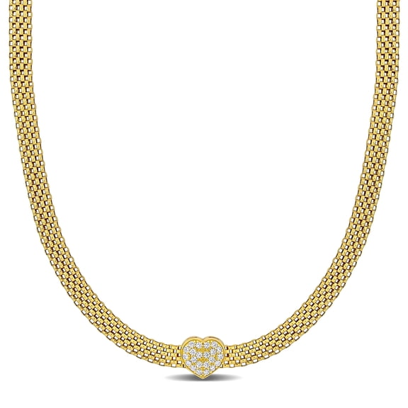 Everly Women's Cubic Zirconia Yellow Gold Plated Necklace
