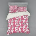 thumbnail image 2 of Ambesonne Garden Art Bedding Set 3 Pcs, Sketch Flower Motifs, Twin XL, Pink Grey and White, 2 of 3
