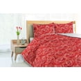 thumbnail image 3 of Ambesonne Floral Design Down Alternative Quilt Comforter, Dreamy Rose Scene Art, Full, Dark Coral White, 3 of 5