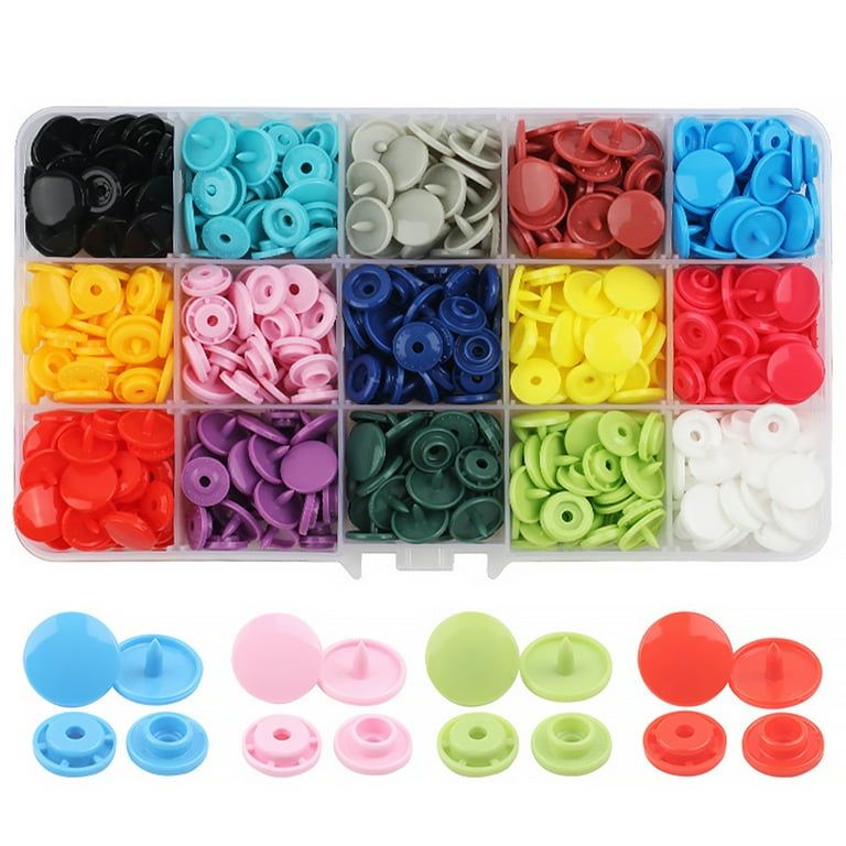 Plastic Snaps with Snap Button Pliers and Storage Box - All in One  Fasteners Kit for Snap Press on Fabric - T5 No-Sew Snap Buttons with Tools  by