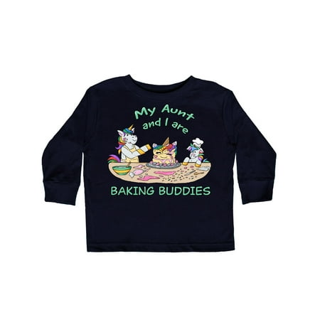 

Inktastic My Aunt and I are Baking Buddies Gift Toddler Boy or Toddler Girl Long Sleeve T-Shirt